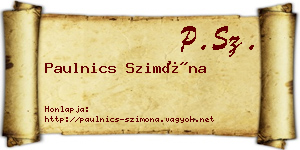 Paulnics Szimóna névjegykártya